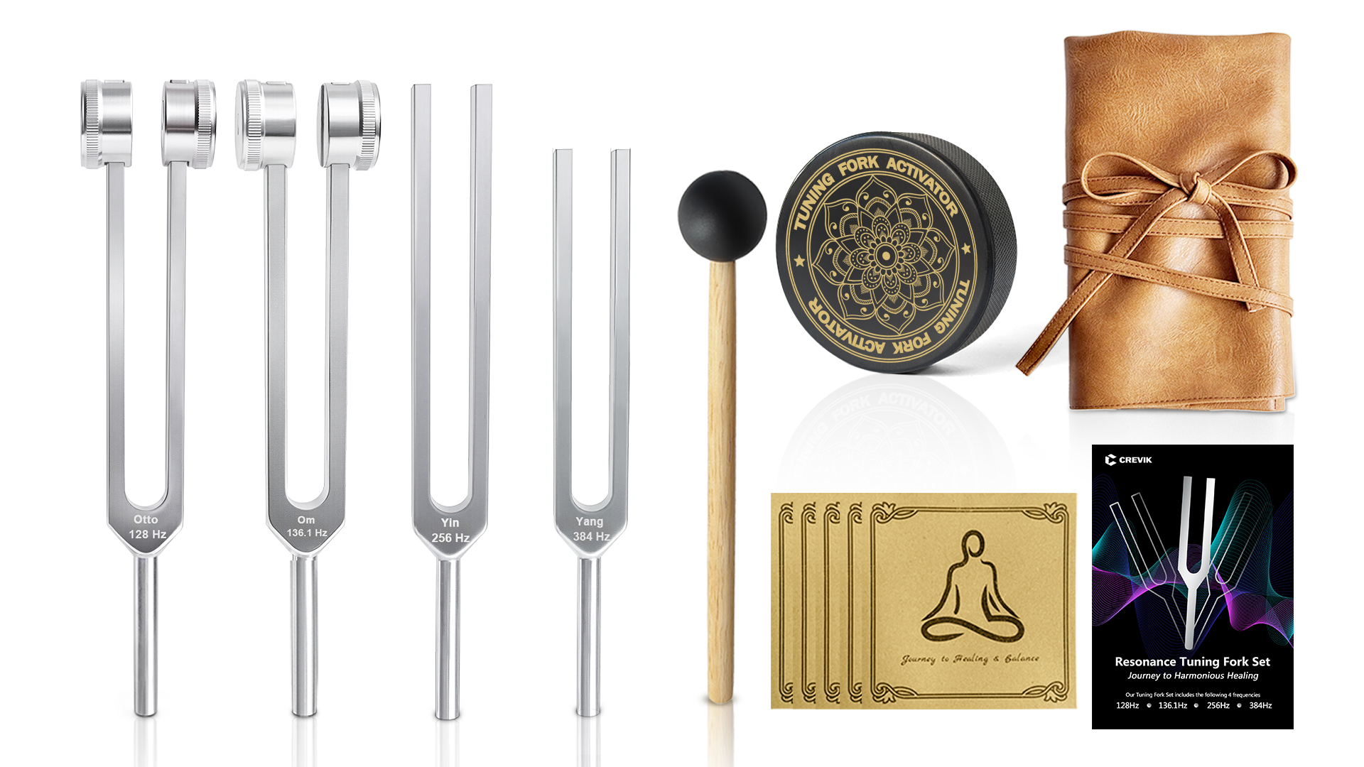 CREVIK Resonance Tuning Fork Set — 4 precision-tuned forks for harmonious healing